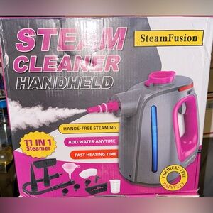 Pink and Gray Handheld Steam Cleaner